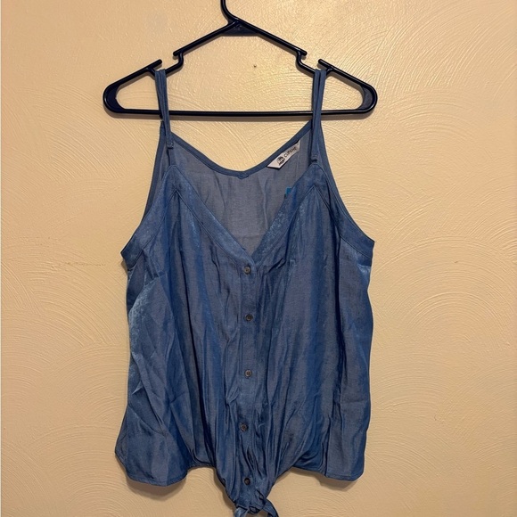 Cupshe Tops - Cupshe Denim Blue Tie-Front Camisole